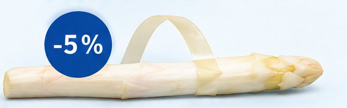 Peeled asparagus with a strip of peel